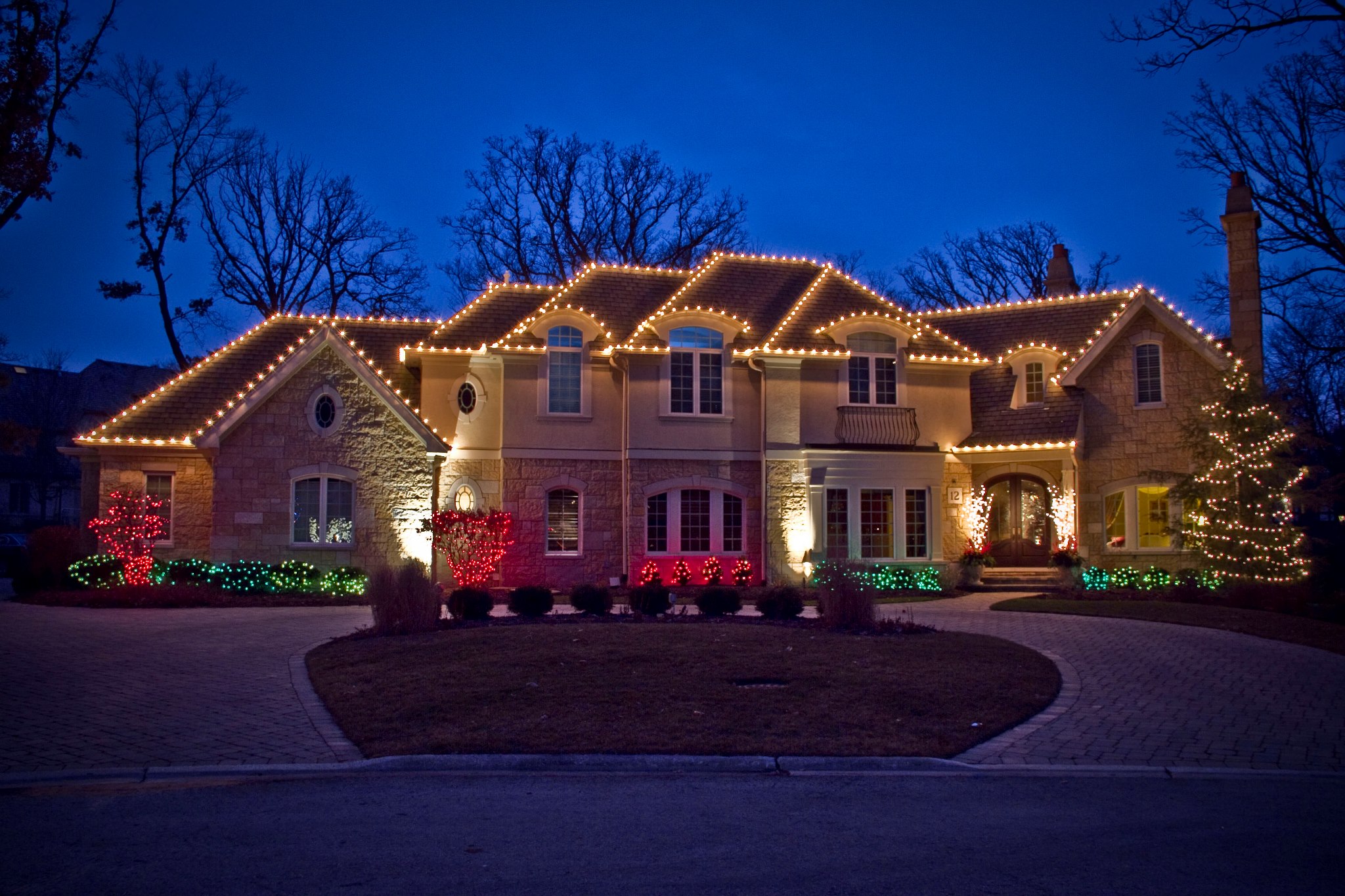 Custom Christmas light design for an Oklahoma City home